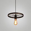 Industrial Style Metallic Multi-Light Pendant With Wheel Design - Perfect For Restaurants 1 / Black