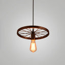 Industrial Style Metallic Multi-Light Pendant With Wheel Design - Perfect For Restaurants 1 / Rust