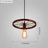 Industrial Style Metallic Multi-Light Pendant With Wheel Design - Perfect For Restaurants