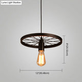 Industrial Style Metallic Multi-Light Pendant With Wheel Design - Perfect For Restaurants