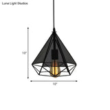 Industrial Style Metallic Pendant Lamp With Mesh Screen - Black Diamond Indoor Lighting