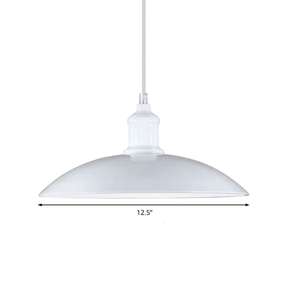 Industrial Metallic Saucer Pendant Light - 12.5/16 Diameter 1 Black/White
