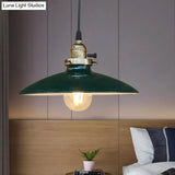 Industrial Style Saucer Metal Pendant Ceiling Light In Black/White For Living Room