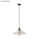 Industrial Style Saucer Metal Pendant Ceiling Light In Black/White For Living Room