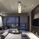Industrial Style Semi-Flush Mount Light With Bottle Glass Shade - Stylish Living Room Lighting Amber