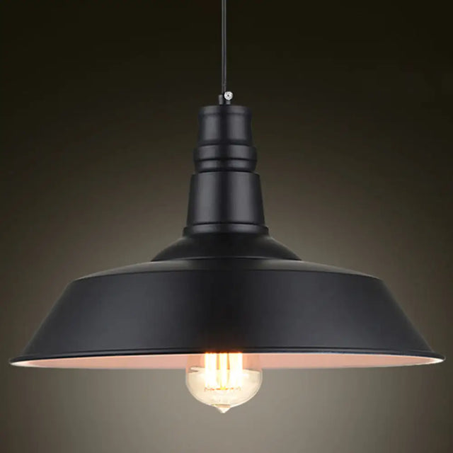 Industrial Style Shaded Pendant Light Fixture For Dining Room