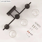 Industrial Style Vanity Mirror Lights With Transparent Glass Cups For Bathroom Fixtures