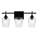 Industrial Style Vanity Mirror Lights With Transparent Glass Cups For Bathroom Fixtures Black