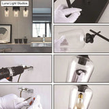 Industrial Style Vanity Mirror Lights With Transparent Glass Cups For Bathroom Fixtures