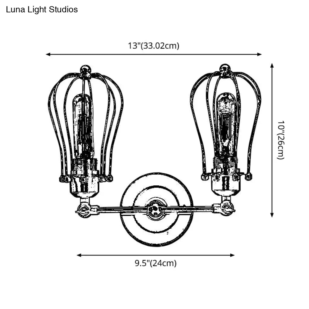 Industrial Style Vintage Double Vanity Wall Mounted Lamp For Bedroom Bathroom