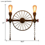 Industrial Style Wall Mount Light - Half Head Bare Bulb Silver/Bronze/Antique Brass Wrought Iron