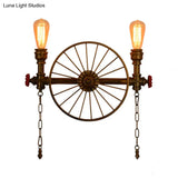 Industrial Style Wall Mount Light - Half Head Bare Bulb Silver/Bronze/Antique Brass Wrought Iron