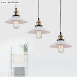 Industrial Style White Conic Ceiling Pendant With Metallic Finish - 3 Heads Indoor Hanging Light