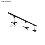 Industrial Stylish Bell Track Light - 3-Light Metallic Rotatable Semi Flush Mount Spotlight For