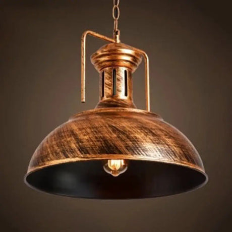 Industrial Stylish Domed Pendant Light In Aged Silver - 13’/16’ Wide Ideal For Dining Room