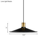 Industrial Vintage Pendant Lighting - Metallic Black Finish Conic 1-Light Suspension For Bedroom