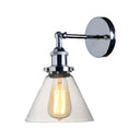 Industrial Wall Mounted Lamp: Clear Glass Chrome Light With Rotating Arm