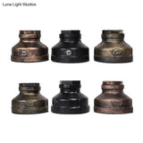 Industrial Water Pipe Single-Bulb Table Lamp - Iron Nightstand Lighting For Bedroom