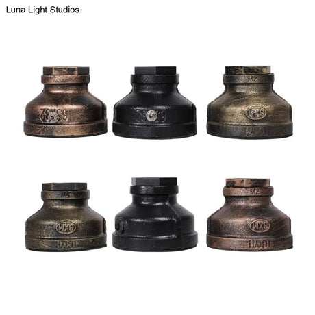 Industrial Water Pipe Single-Bulb Table Lamp - Iron Nightstand Lighting For Bedroom