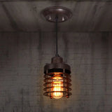 Industrial Wire Cage Pendant Light Fixture In Black & Rust For Dining Room With 1 Bulb /