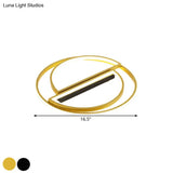 Integrated Circle Flush Led Ceiling Lamp In Black/Gold With Warm/White Light Available