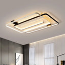 Interlaced Rectangle Led Ceiling Light With Acrylic Shade - Contemporary Black And White Flush