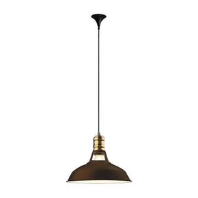 Iron Barn Shaped Industrial Pendulum Light - 1-Bulb Dining Room Pendant Fixture With Vented Socket
