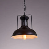 Iron Black Pendant Bowl Shade - Industrial Style Hanging Lighting For Dining Room 12.5/16.5 Wide