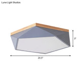 Iron Flush Mount Led Ceiling Lamp With Modernist Design - 16.5’/20.5’ Width