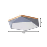 Iron Flush Mount Led Ceiling Lamp With Modernist Design - 16.5/20.5 Width