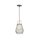 Iron Hanging Pendant Ceiling Light For Bedroom - Industrial Pear Shape Black