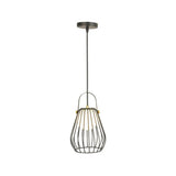 Iron Hanging Pendant Ceiling Light For Bedroom - Industrial Pear Shape Black