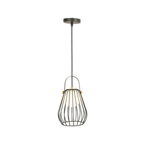 Iron Hanging Pendant Ceiling Light For Bedroom - Industrial Pear Shape Black
