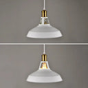 Iron Hanging Pendant Light Fixture For Restaurants - Single Ceiling Pot Cover Lamp White / 10.5