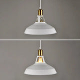 Iron Hanging Pendant Light Fixture For Restaurants - Single Ceiling Pot Cover Lamp White / 10.5