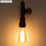 Iron Industrial 1-Light Pendant Ceiling Light With Exposed Bronze Bulb For Restaurant Down Lighting