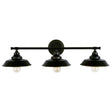 Iron Linear Vanity Wall Lights: 3-Head Mirror Lights With Barn Shade Coffee