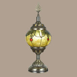 Iron Nightstand Lamp - Turkish-Style 1-Light Table Lighting For Study Room In Bronze Finish / C