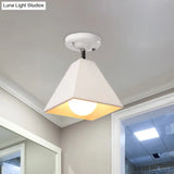 Iron Swivel Shade Ceiling Lamp - Industrial Style Semi - Flush Mount In Black/White (1/2/3 - Head