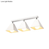 Iron Swivel Shade Ceiling Lamp - Industrial Style Semi - Flush Mount In Black/White (1/2/3 - Head
