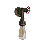 Iron Wall Mount Light Industrial Valve Handle Single Corridor Fixture Bronze