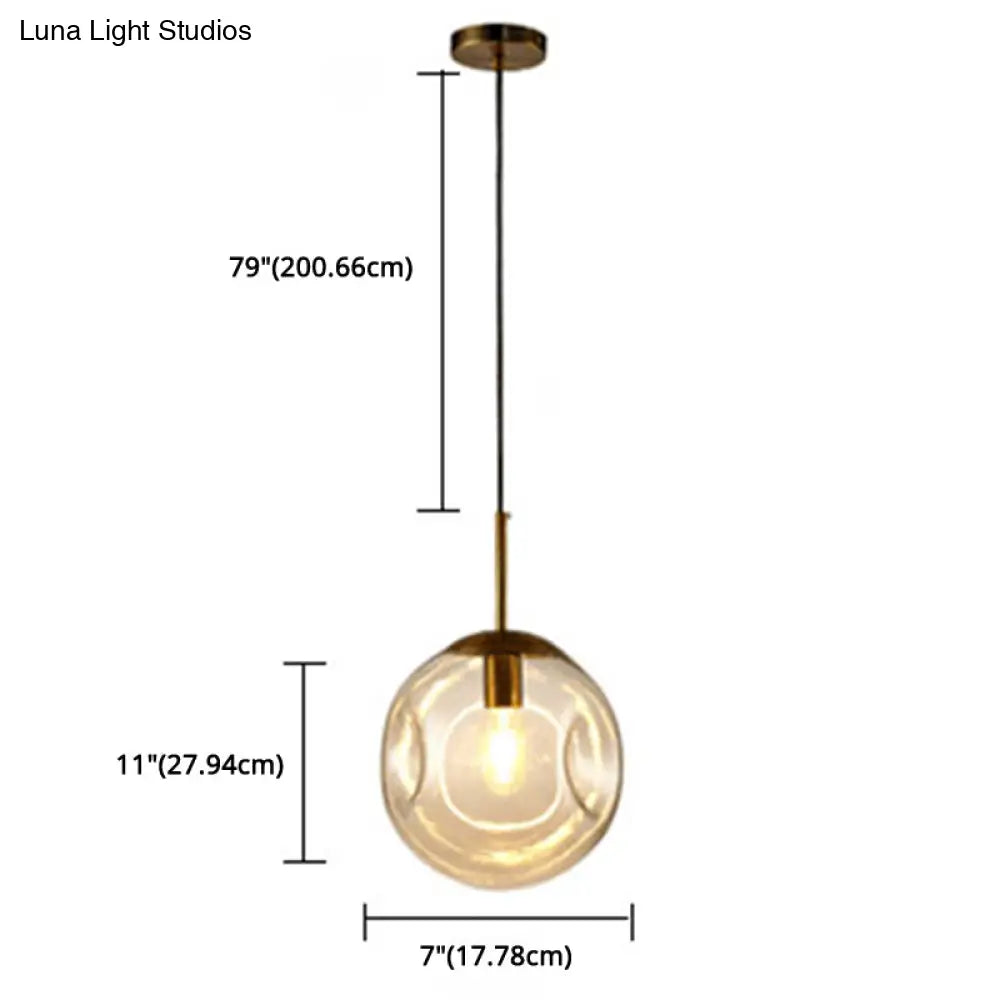Irregular Glass Ball Pendant Light - Modern Mini Hanging Fixture For Dining Room And Kitchen