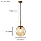 Irregular Glass Ball Pendant Light - Modern Mini Hanging Fixture For Dining Room And Kitchen