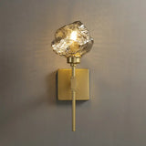 Irregular Shade Wall Sconce - Modern Indoor Light Fixture With Amber/Smoke Gray Glass 1 Head Lamp