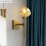 Irregular Shade Wall Sconce - Modern Indoor Light Fixture With Amber/Smoke Gray Glass 1 Head Lamp