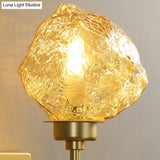 Irregular Shade Wall Sconce - Modern Indoor Light Fixture With Amber/Smoke Gray Glass 1 Head Lamp