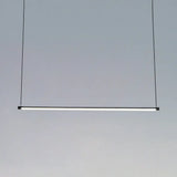 Island Lighting: Ultra Slim Tube Led Office Hanging Lamp In Black - Modern Metal Design Multiple