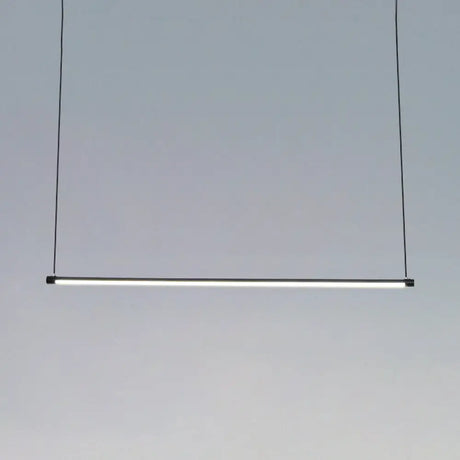Island Lighting: Ultra Slim Tube Led Office Hanging Lamp In Black - Modern Metal Design Multiple