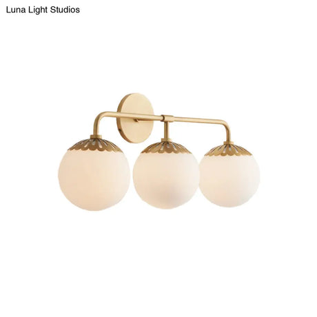 Ivory Glass Gold Vanity Sconce - Elegant Wall Mounted Light Fixture For Bedroom