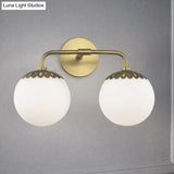 Ivory Glass Gold Vanity Sconce - Elegant Wall Mounted Light Fixture For Bedroom